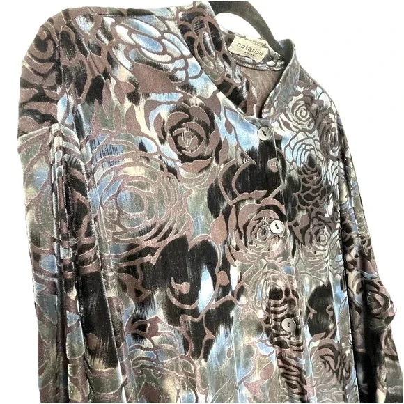 Vintage‎ Notations Velvet Burnout Tunic Top Plus Size 1X - Picture 5 of 12